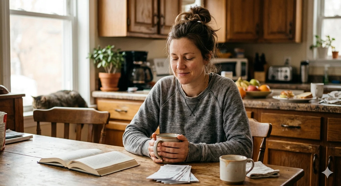 Exhausted parent taking a quiet moment to breathe and reset during a hard parenting day
