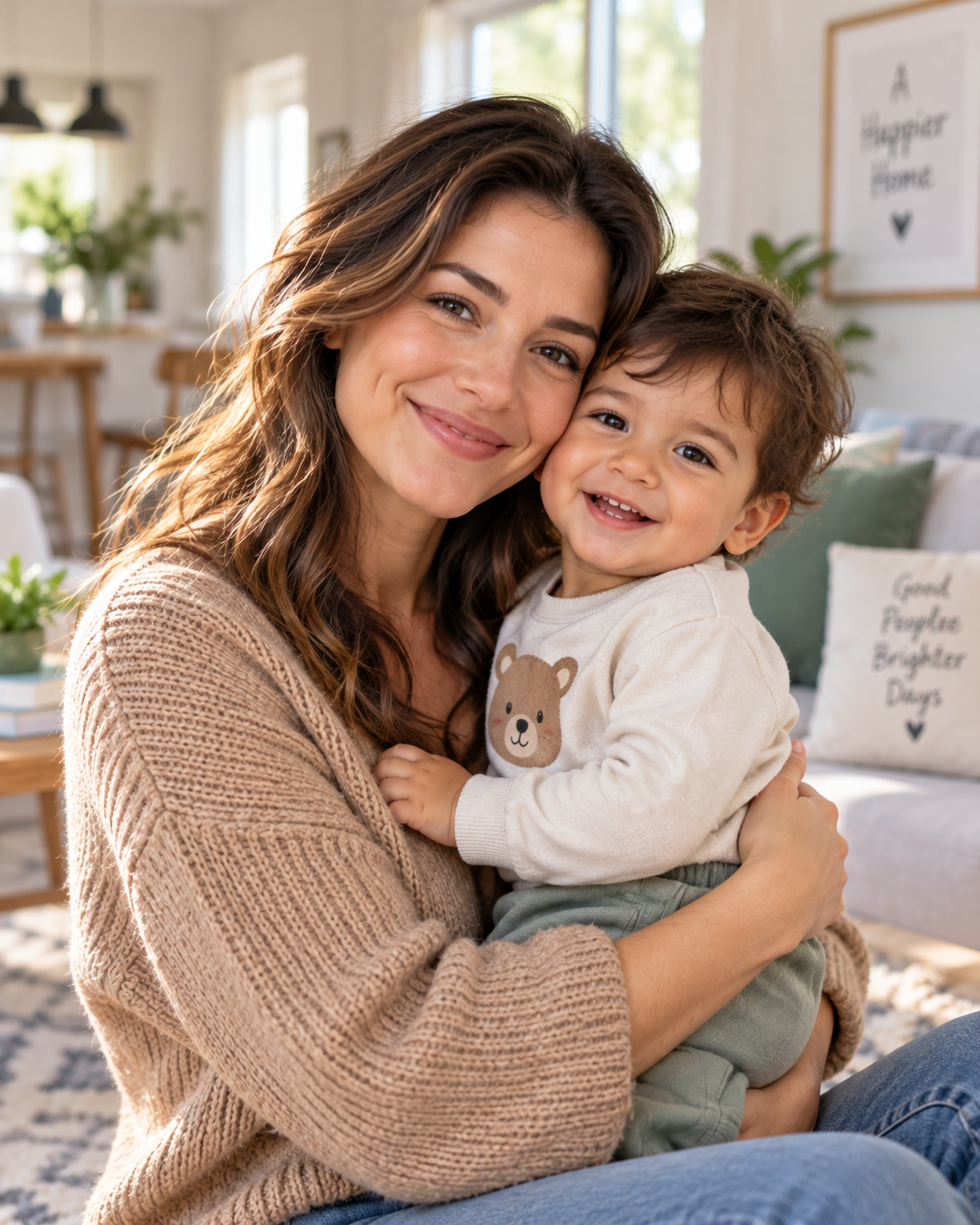 Warm Mother and Child Embrace
